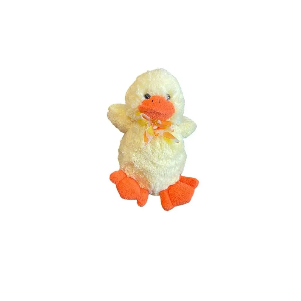 Animal Adventure Plush Toy Stuffed Animal Yellow‎ Duck With Bow Easter 2011